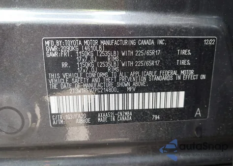 2023 Toyota Rav4 Xle from USA, damaged, VIN 2T3W1RFV7PC214800